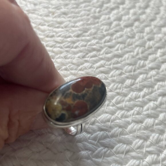 Natural PEANUT OBSIDIAN Handmade Sterling 925 Ring Size 5.75 #872D - Picture 3 of 3